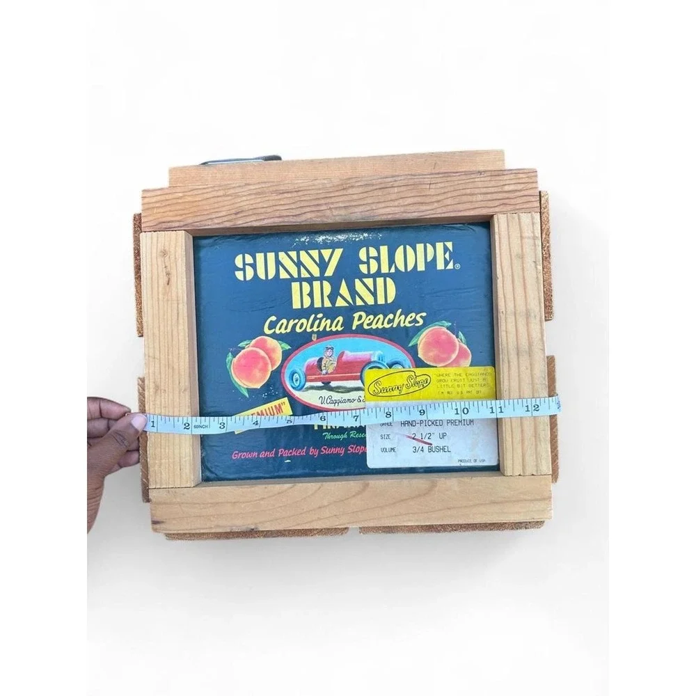 Storage Box Vintage Sunny Slope Carolina Peaches WoodCrate Farmhouse Cottagecore